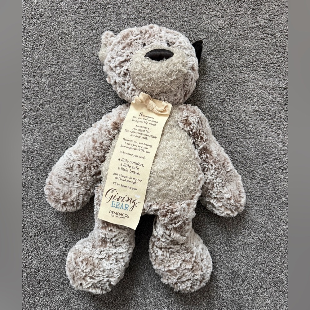 DEMDACO Giving Bear - Weighted Comfort Plush 16”